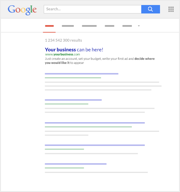Letak website di google